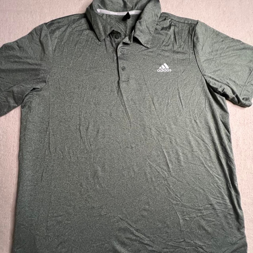 Adidas Golf Polo Shirt Mens XL Gray Heather Performance Short Sleeve Top
